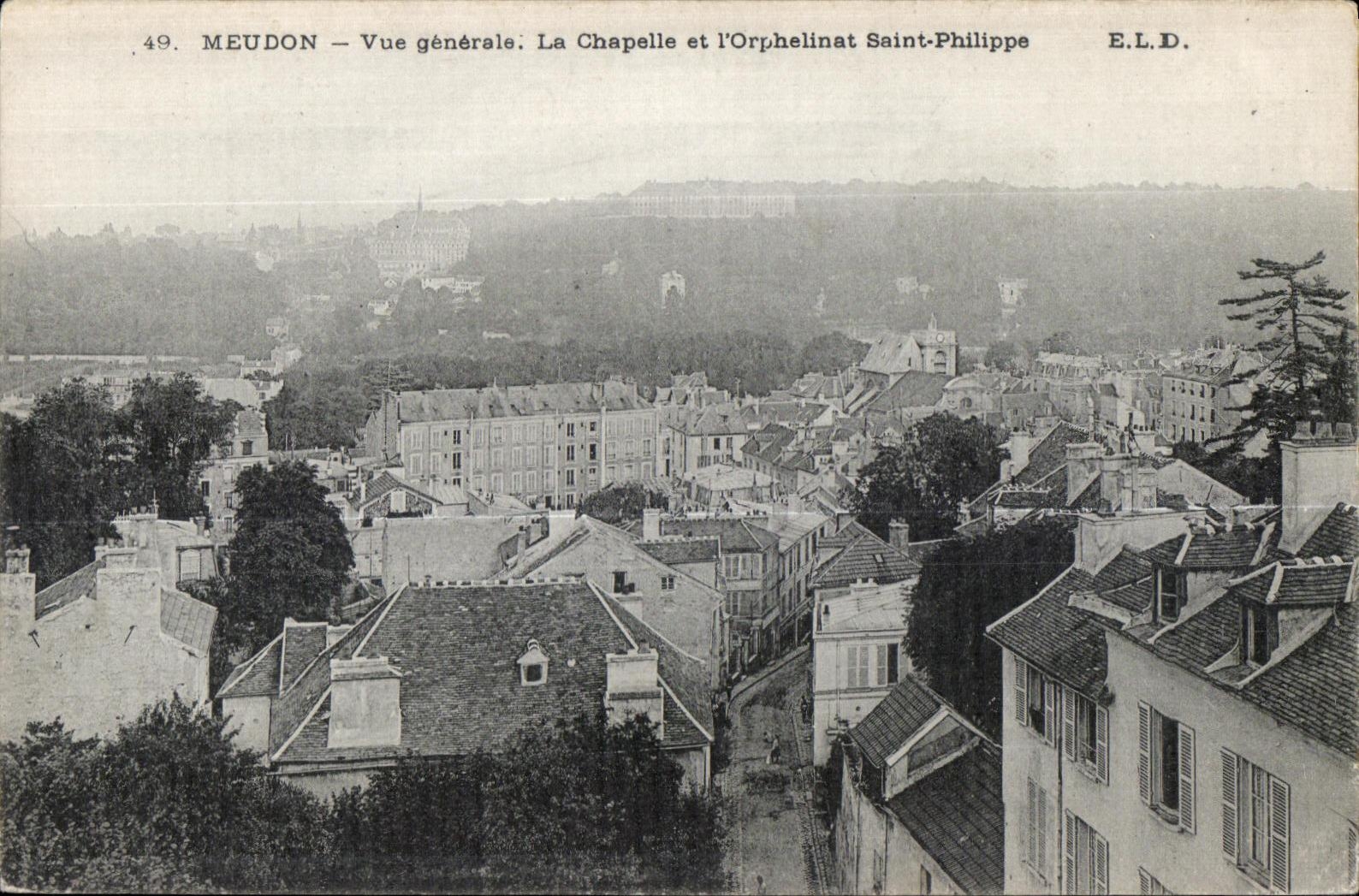 CPA Meudon Vue generale La chapelle et l Orphelinat Saint Philippe