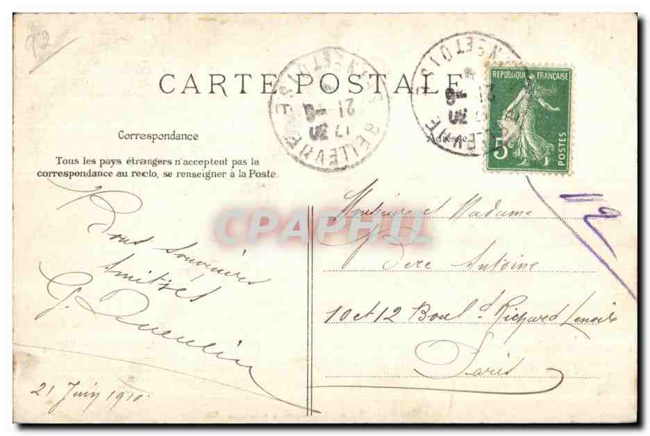 CPA Meudon Vue generale La chapelle et l Orphelinat Saint Philippe — Rückseite