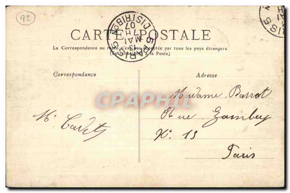 Meudon — Château de Meudon, résidence impériale et royale incendiée pendant la guerre 1870 — éditeur anonyme, n° 598 — Rückseite