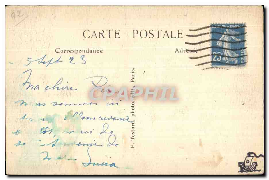 CPA Ville D Avray Statue et Avenue Gambetta — Rückseite