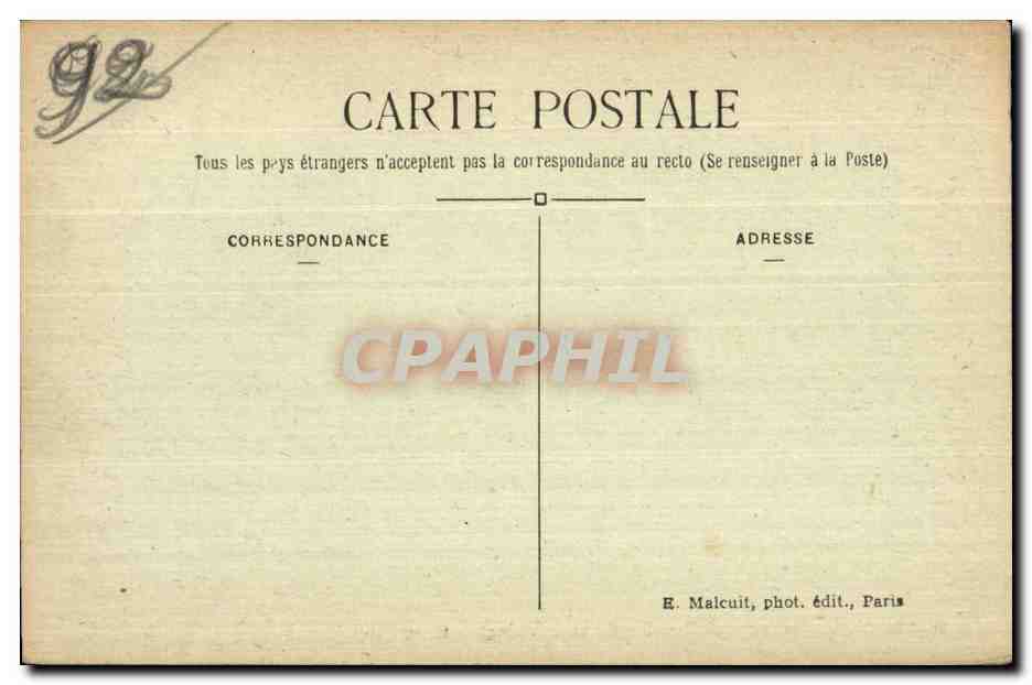 CPA Ville D Avray La Grand Etang — Rückseite
