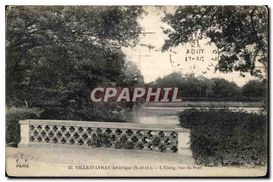 CPA Ville D Avray L Etang Vue du Pont
