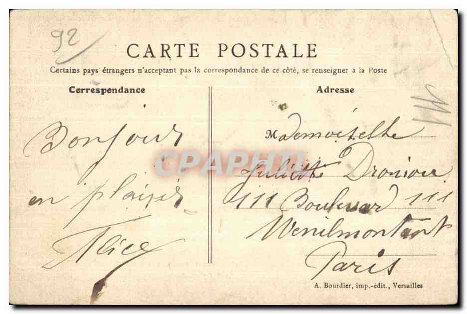 CPA Ville D Avray Autour des Lacs — Rückseite