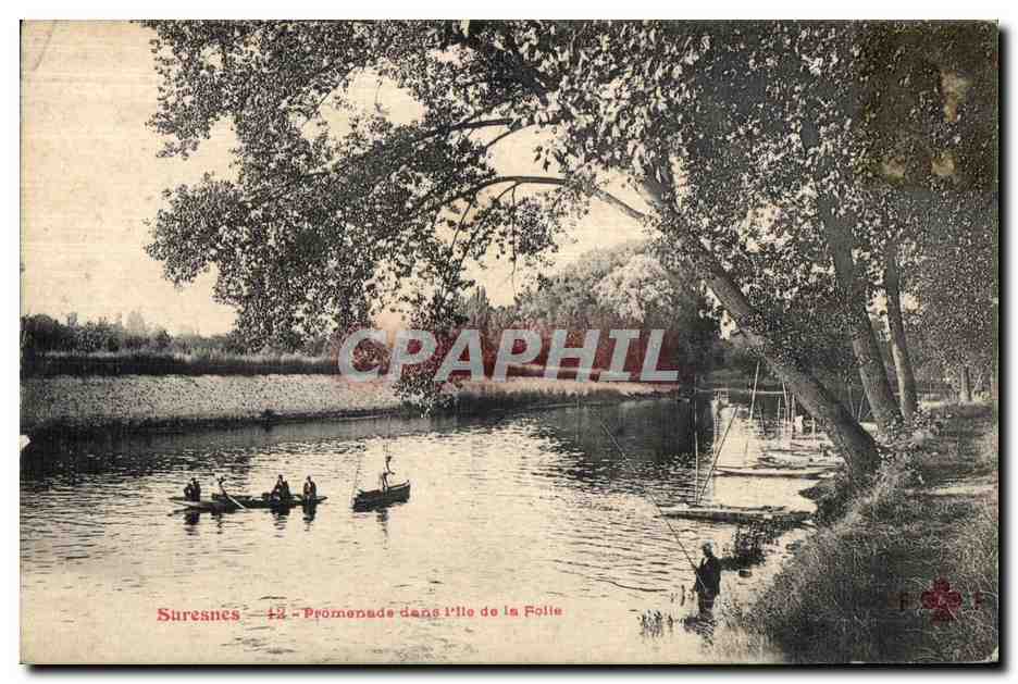 CPA Suresnes Promenede danel lle de ls Folie