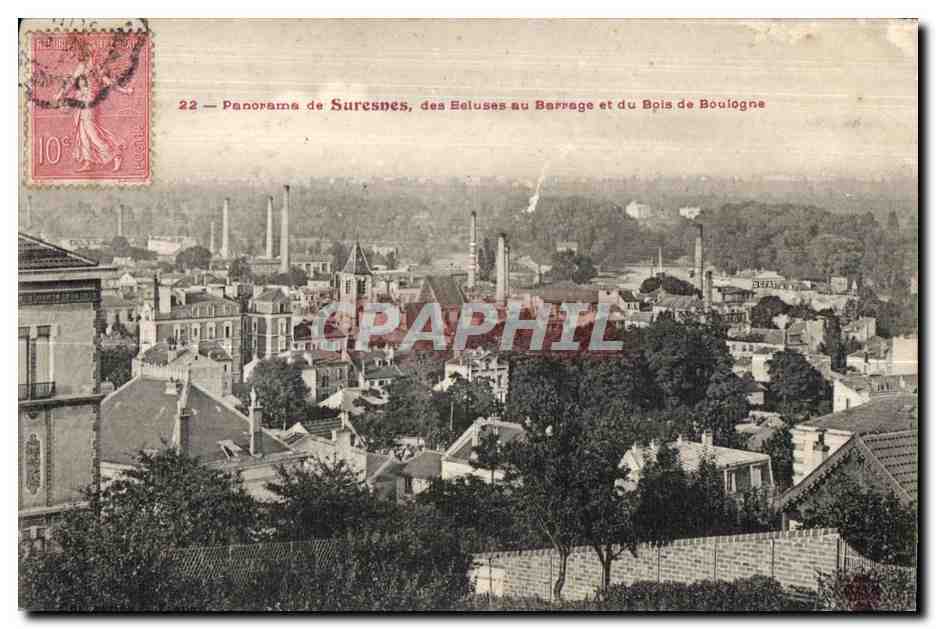 CPA Panorama de Suresnes des Eeluses au Barrage et du Bois de Boulonge