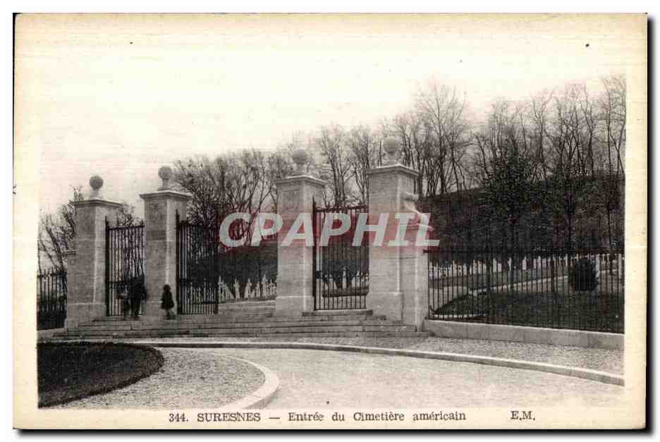 CPA Suresnes Entree du Cimetiere americain