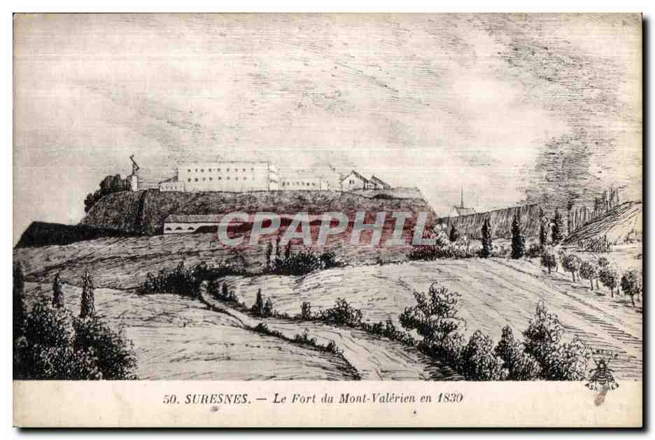 CPA Suresnes Le fort du Mont Valevrien en 1830