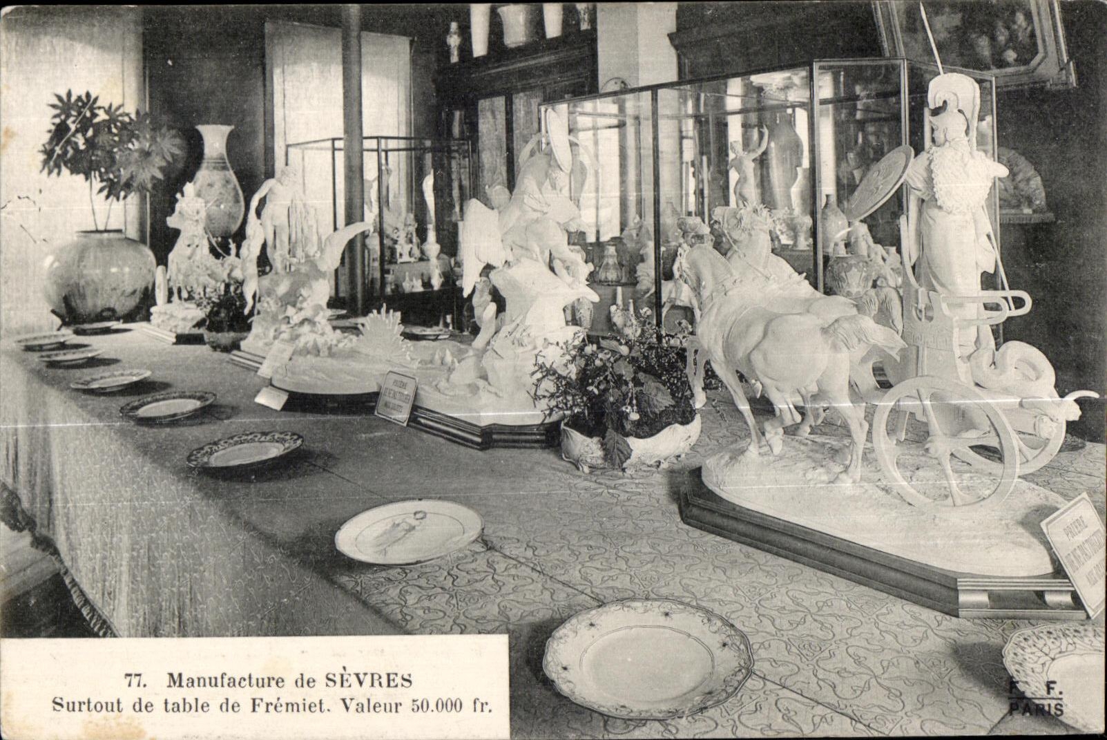 CPA Manufacture de Sevres Surtout de table de Fremiet 