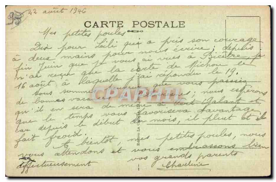 CPA Vaujours Le Vert Galant Le Canal — Rückseite