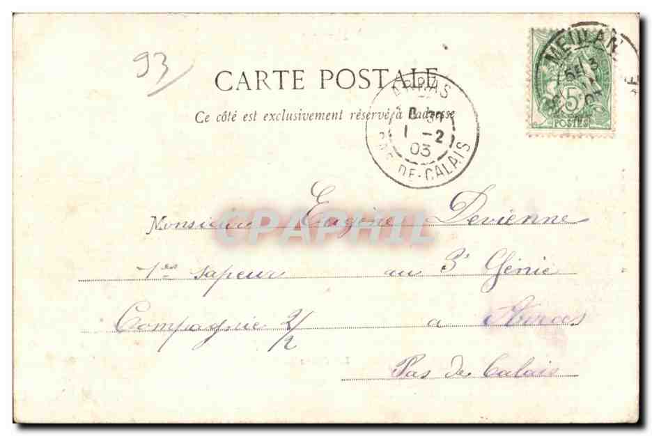 CPA Rosny Le Parc — Rückseite