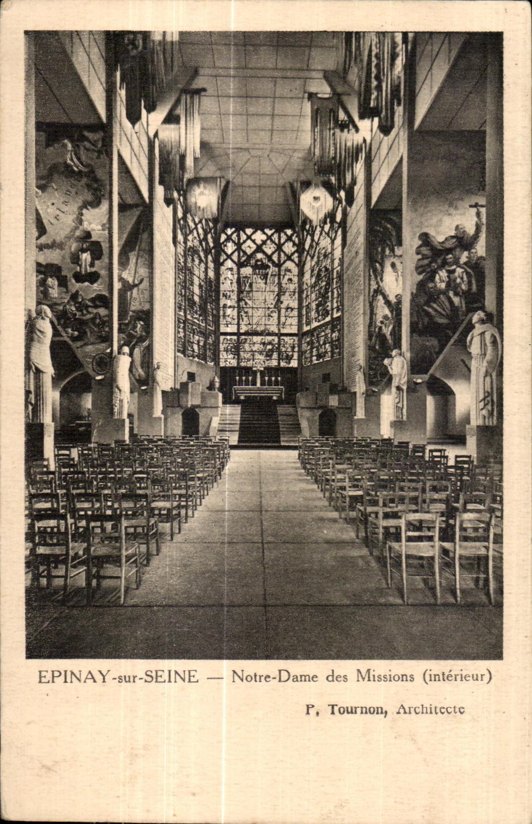 CPA Epinay sur Seine Notre Dame des Missions (interieur)