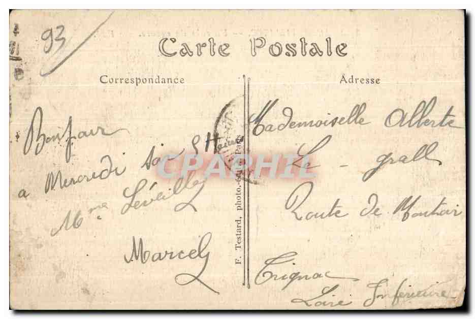 CPA Aubervilliers Un coin du square — Rückseite
