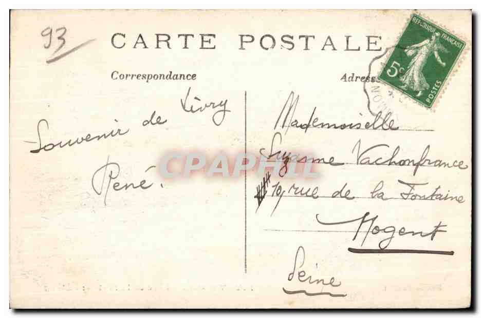 CPA Livry Parc de la Mairie I Etang — Rückseite