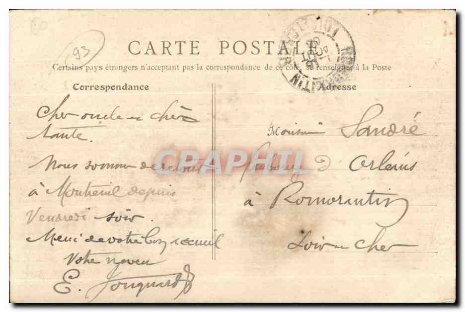 CPA Montreuil sous Bois Place de la Republique — Rückseite