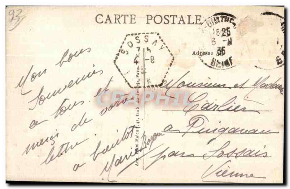 CPA Pentin Les Ecoles et le Jardin de la Mairie — Rückseite