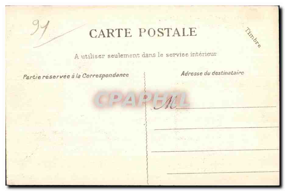 CPA Yerres Le Chateau Place et Fontaine du Taillis — Back