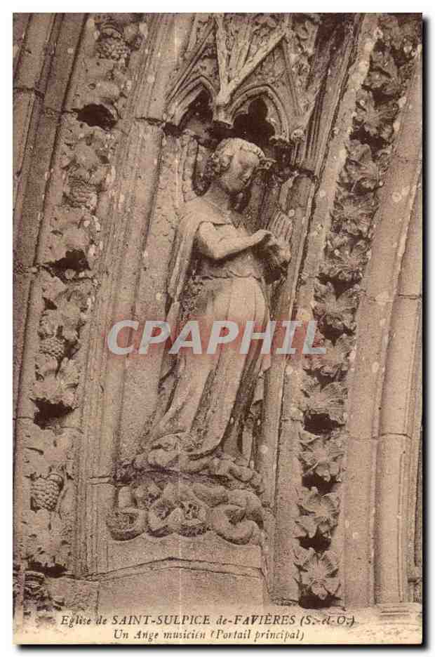 CPA Saint Sulpice De Favieres (S et O) Un Ange musicien (Portail principal)
