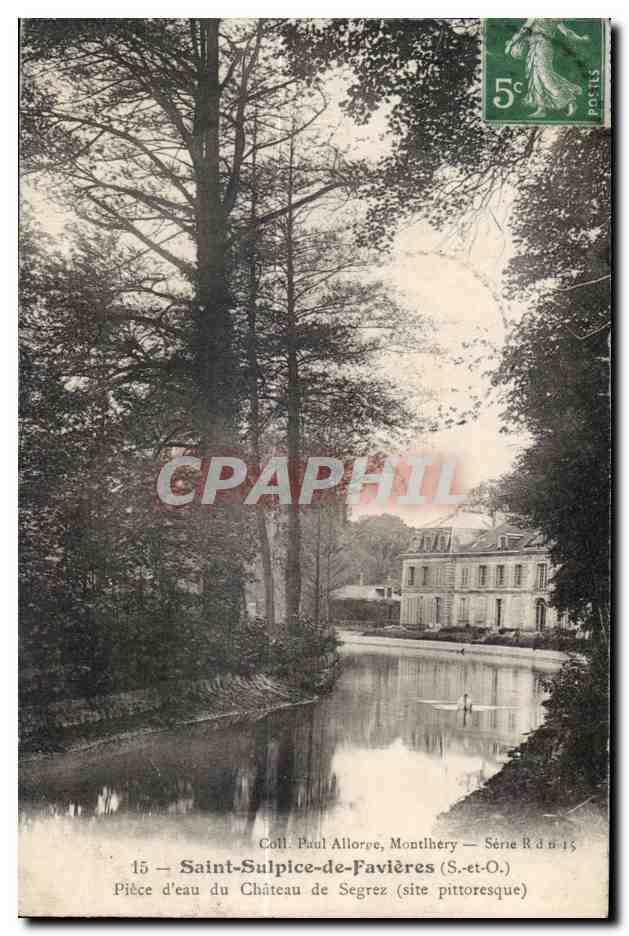 CPA Saint Sulpice de Favieres (S et O) Piece d eau du Chateau de Segrez (site pittoresque)