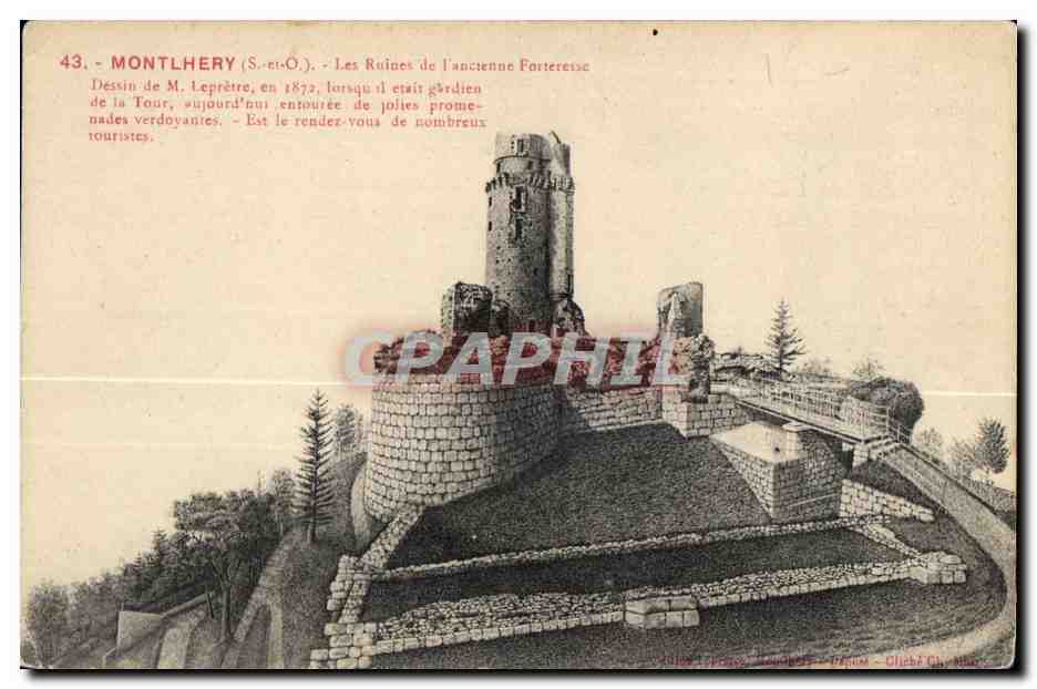 Montlhéry (S.-et-O.) — The Ruins of the Ancient Fortress — Drawing by M. Leprière, in 1872