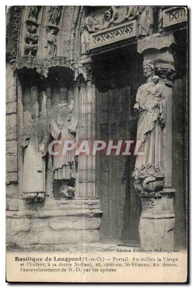 Longpont - La Basilique - Le Portail - CPA 