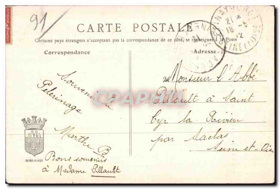Longpont - Notre Dame de Bonne Garde - CPA  — Rückseite