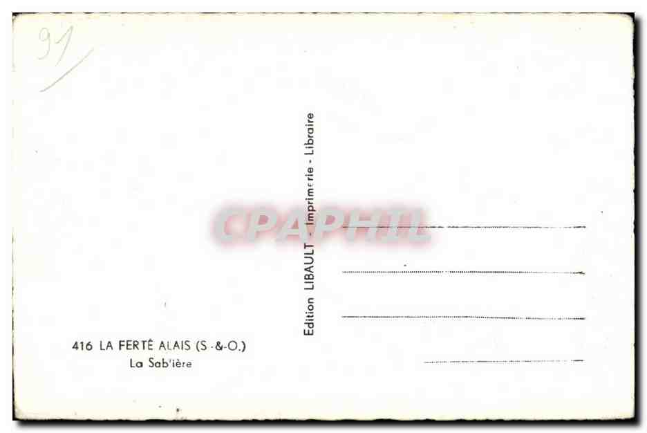 CPA La Ferte Alais (S   O) La sabliere — Rückseite