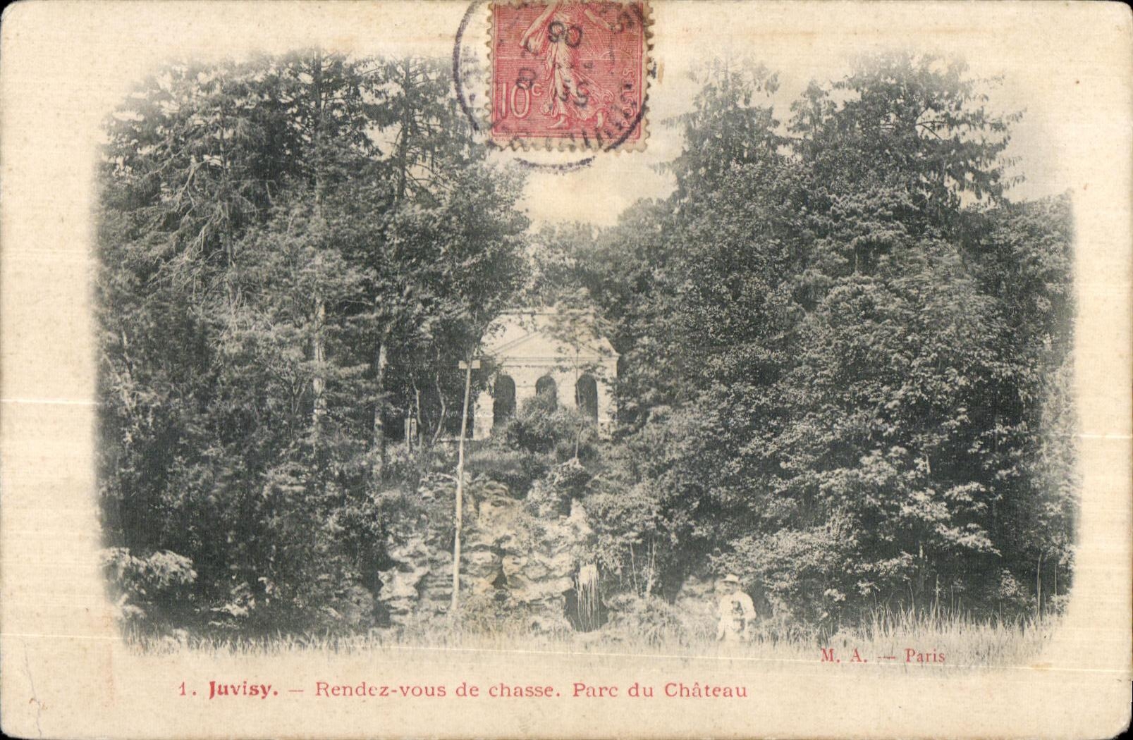 CPA Juvisy Rendez vous de chasse parc du Chateau
