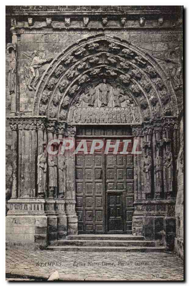 CPA Etampes Eglise Notre Dame portall