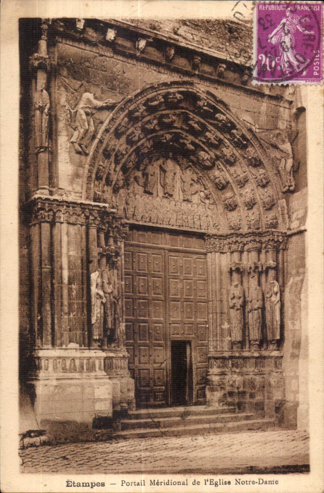 CPA Etampes Portail meridional de l Eglise Notre Dame