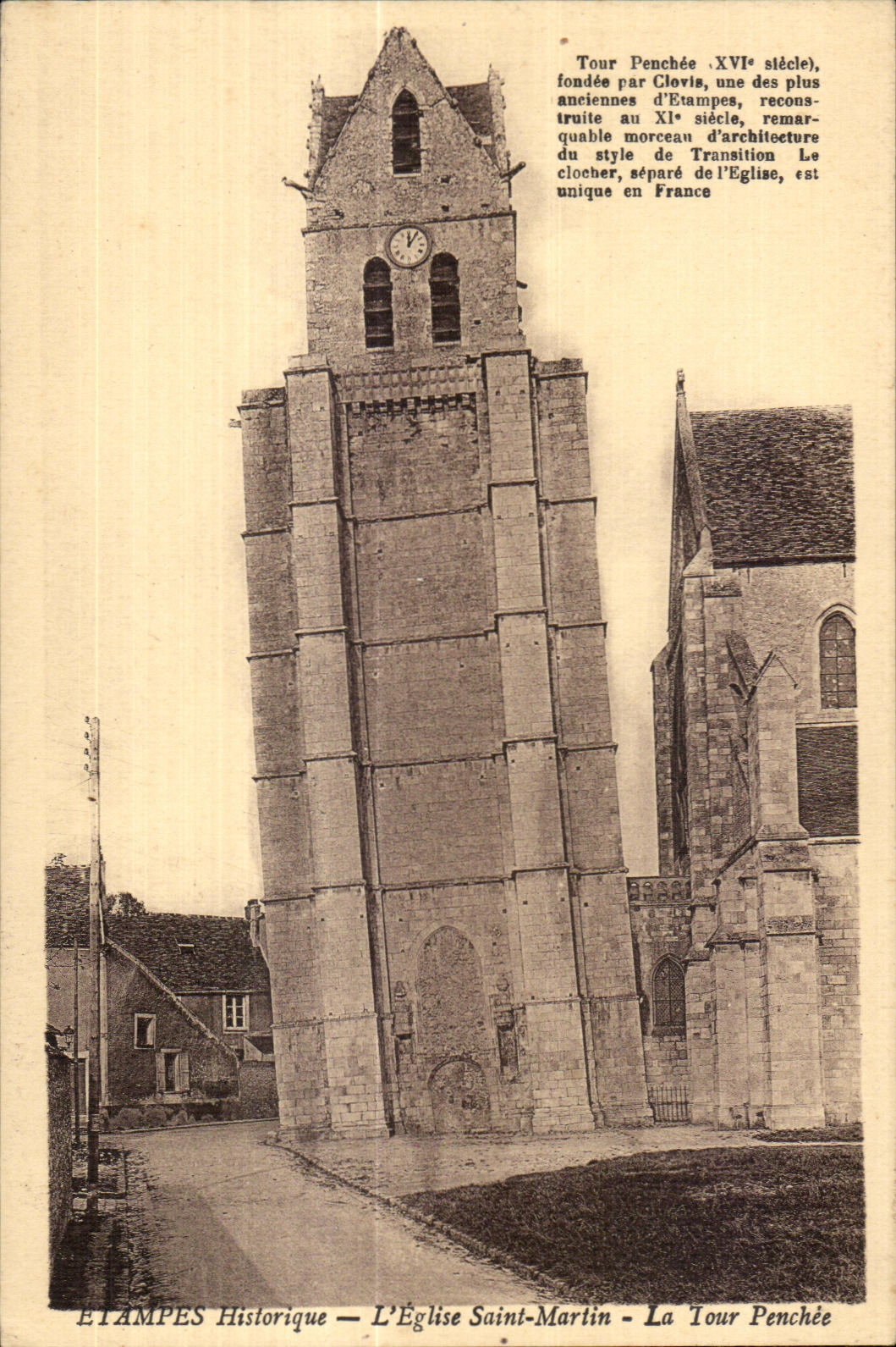 CPA Etampes Historique L eglise saint Martin la tour Penchee