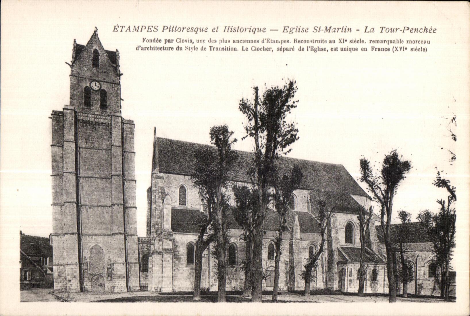 CPA Etampes Pilloresque et Historique eglise st Martin la tour Penchee