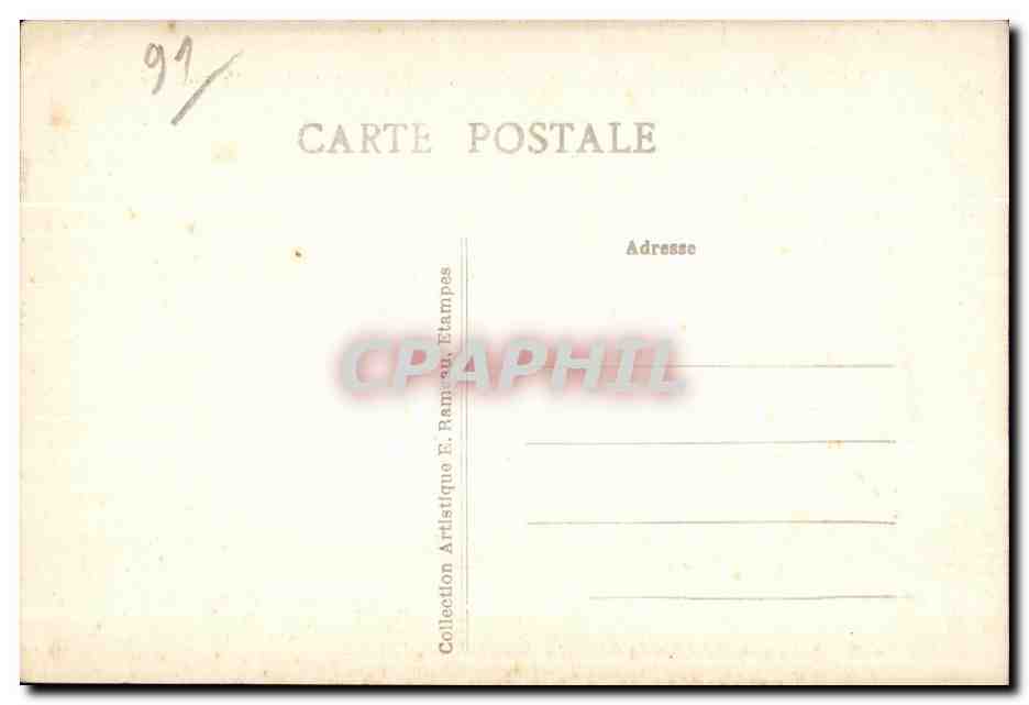CPA Etampes Pilloresque et Historique eglise st Martin la tour Penchee — Rückseite