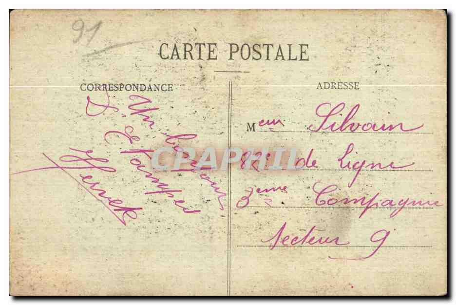 CPA Etampes Vue sur Guinette et saint Basile — Rückseite