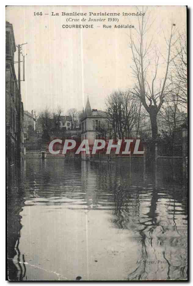 Courbevoie - Rue Adelaide - La Banlieue Parisienne Inondee - CPA Inondations 
