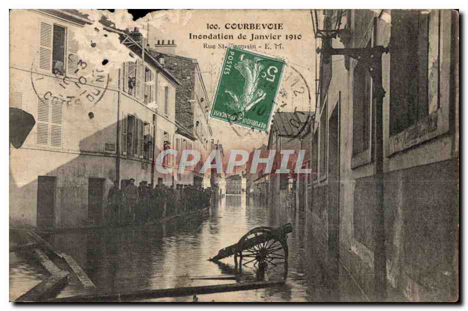 Courbevoie - Inondation de Janvier 1910 - CPA