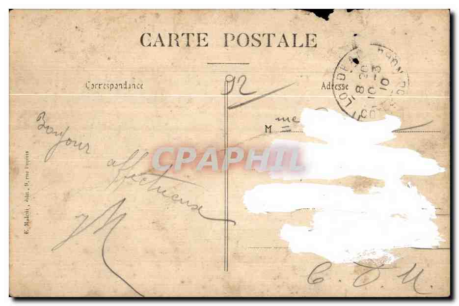 Courbevoie - Inondation de Janvier 1910 - CPA — Rückseite