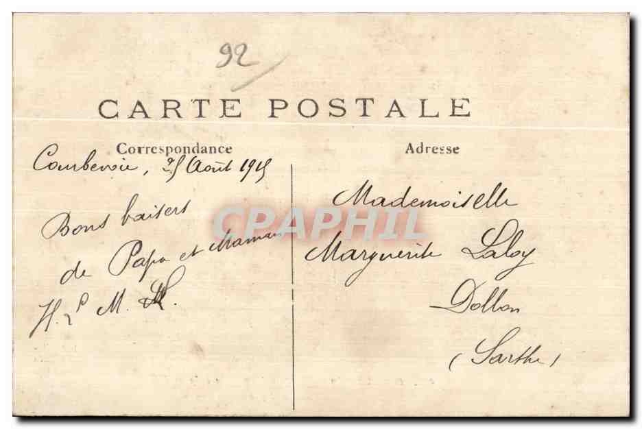 Courbevoie - Ile de la Jalle - Un Coin de l Ile - CPA — Rückseite