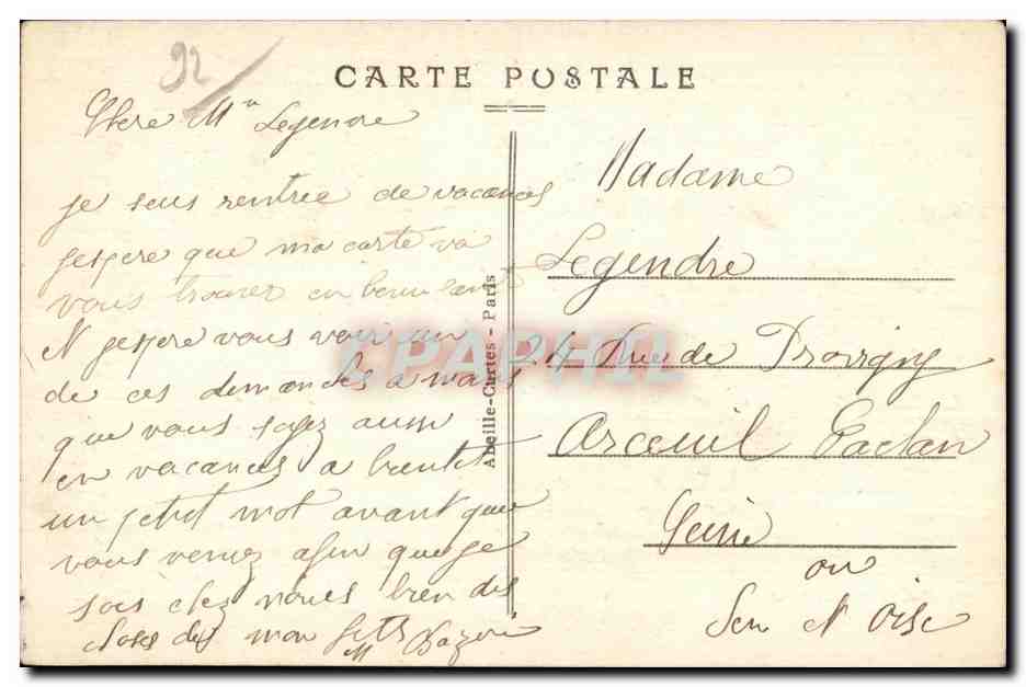 Clichy Asnieres - Cimetiere des Chiens - CPA — Rückseite