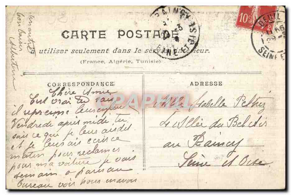 Clichy - Boulevard National - Janvier 1910 - Inondation - CPA — Rückseite