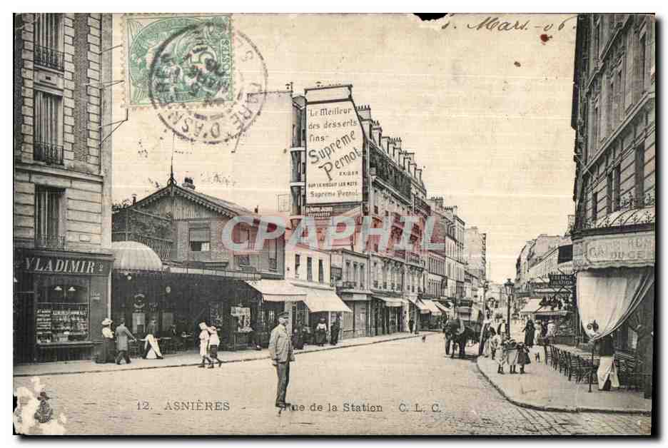 Asnieres - Rue de la Station - CPA