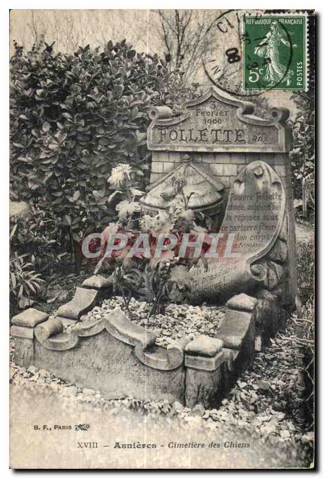 CPA XVIII Asnieres Cimetiere des Chiens Pollette