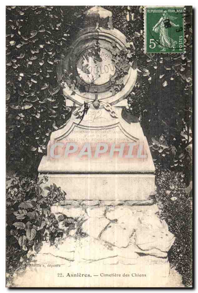 CPA Asnieres Cimetiere des Chiens Loulou