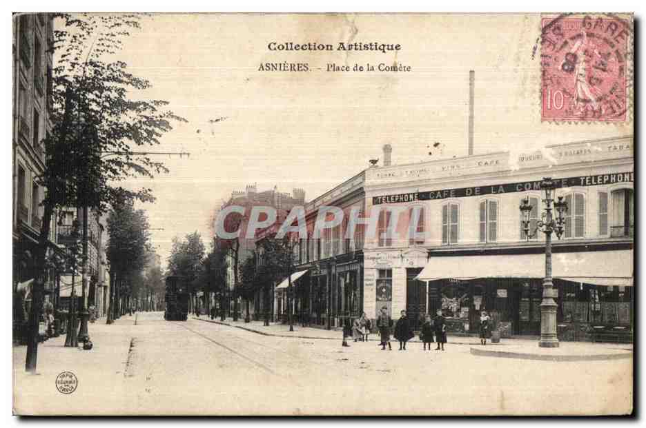 CPA Asnieres Place de la comete
