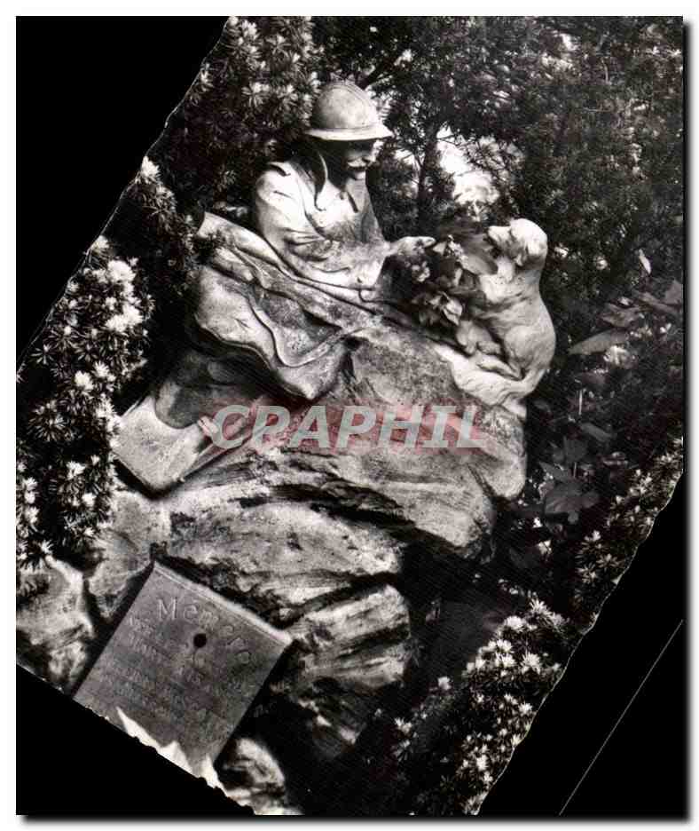 Statue de soldat avec chien — mémoire — éditeur inconnu