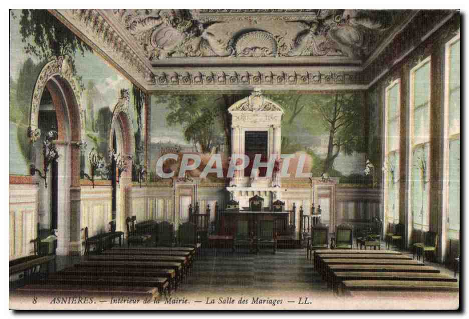 CPA Asnieres Interieur de la Mairie La Salle Des mariages