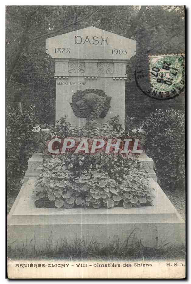 CPA Asnieres Cimetiere des Chiens Dash