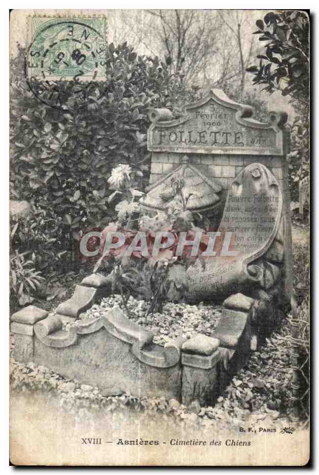CPA Asnieres Cimetiere des chiens Pollette 