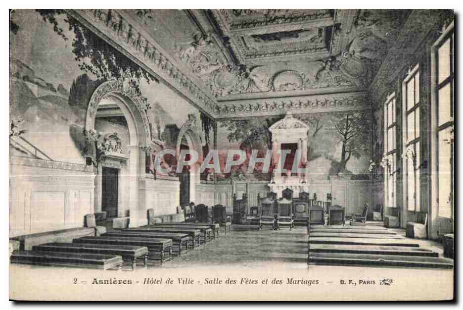 CPA Asnieres Hotel de ville salle des fetes et des Mariages
