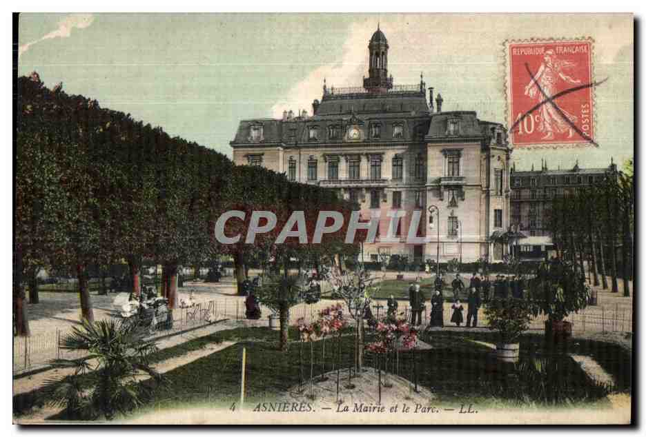 CPA Asnieres La Mairie et le Parc