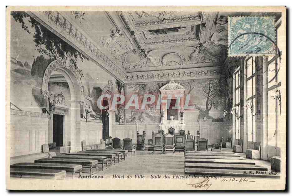 CPA Asnieres Hotel de Ville salle des fetes et des Mariages